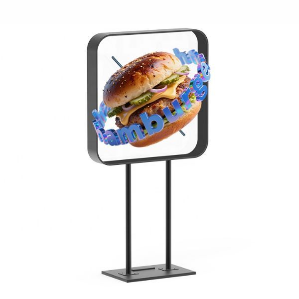 Totem con display LED fan olografico che proietta un'immagine tridimensionale a mezz'aria